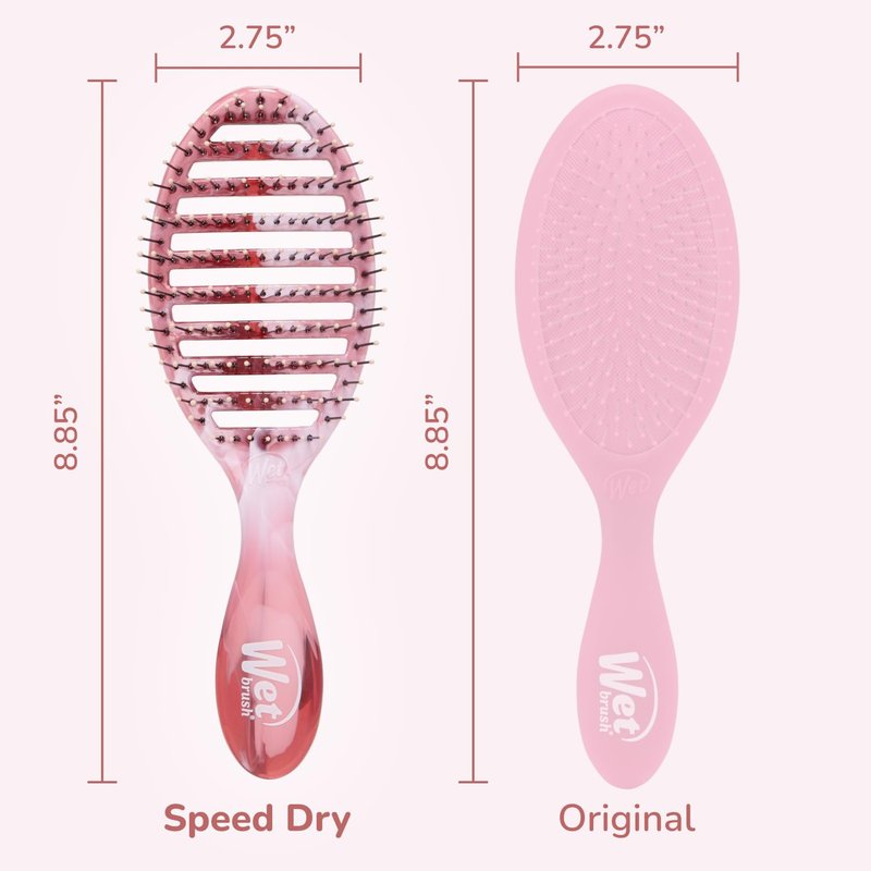 Speed Dry Hair Brush - Vented Design with Soft HeatFlex Bristles for Pain-Free Styling | Pink Sweet Seaglass