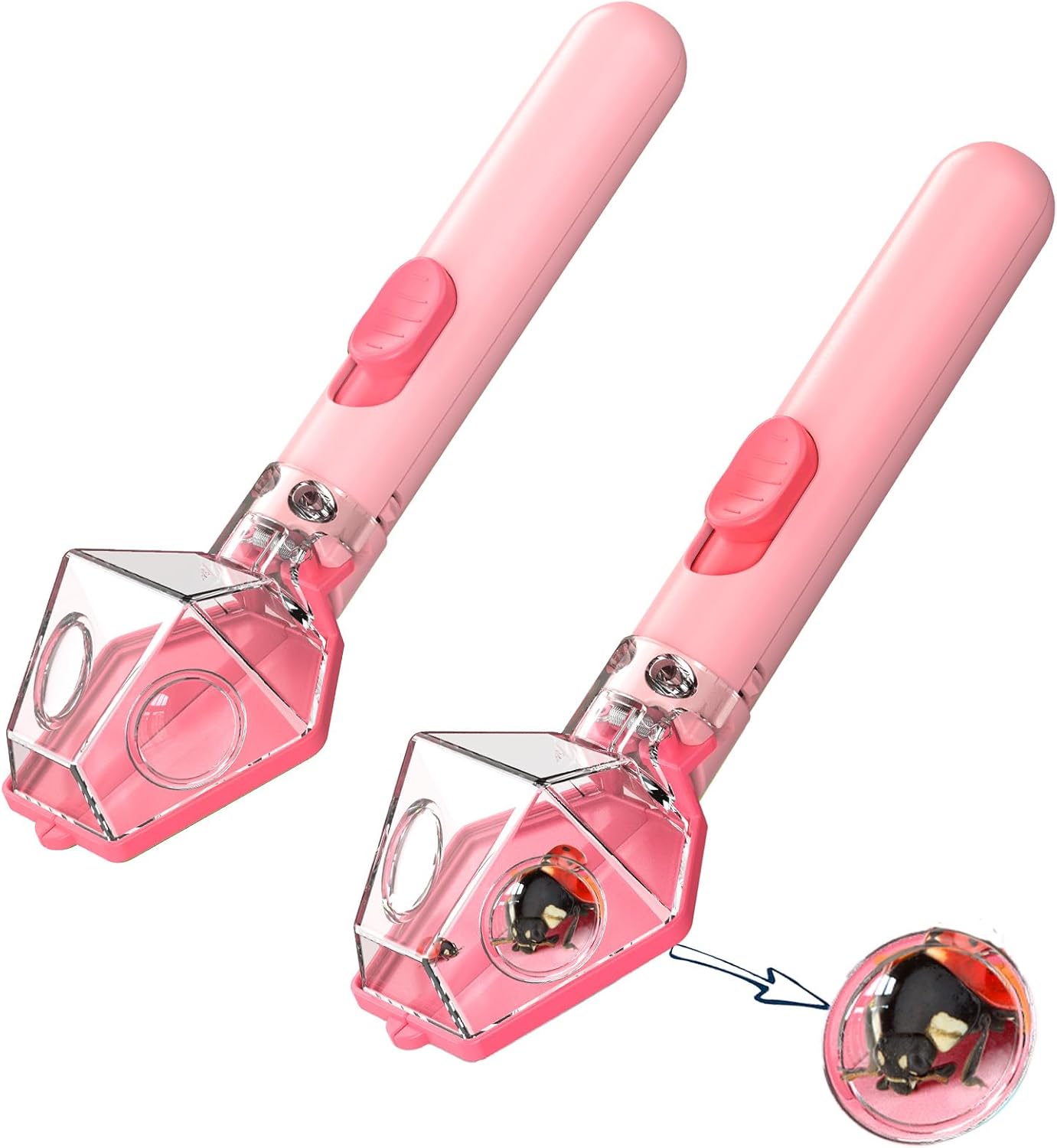 Insect Catcher Kit for Kids - STEM Bug Trap with 6X Magnifier | Indoor/Outdoor Exploration Tool (Pink, 2PCS)