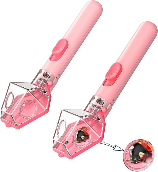 Insect Catcher Kit for Kids - STEM Bug Trap with 6X Magnifier | Indoor/Outdoor Exploration Tool (Pink, 2PCS)