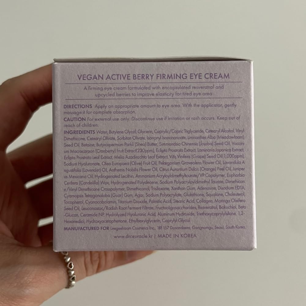 Dr.Ceuracle Vegan Active Berry Firming Eye Cream with Applicator - Hydrating Resveratrol Eye Treatment for Dark Circles and Puffiness, Korean Skincare for Stocking Stuffers (32g / 1.12 oz.)