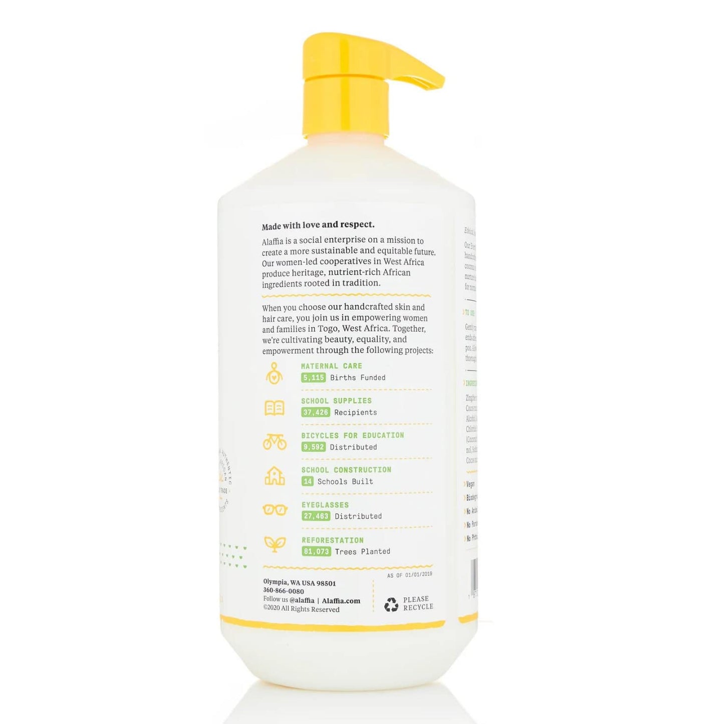 Alaffia Conditioner, EveryDay Coconut – Purely Coconut Hydrating Hair Conditioner, Detangler, Frizz Control, 32 Oz Ea