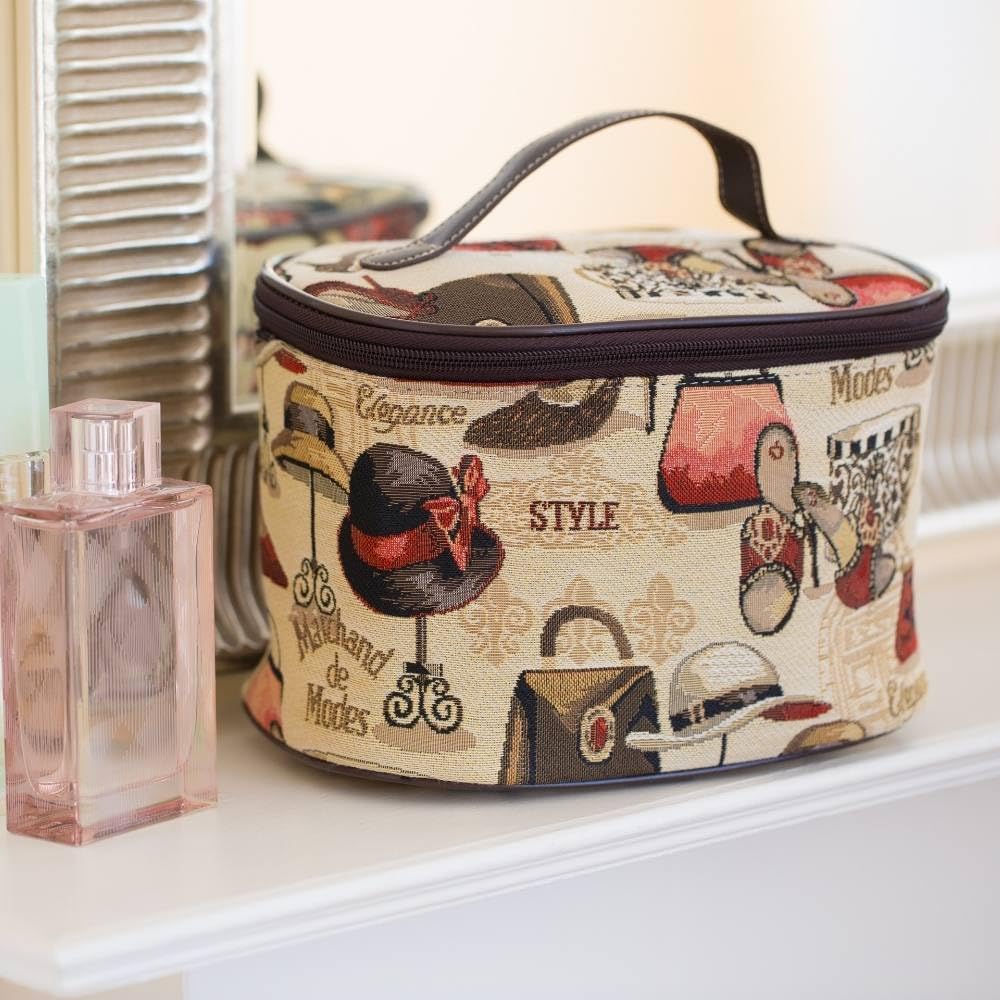 Signare Tapestry Toiletry Bag Makeup Organizer bag for Women with Fashion Boutique Design (TOIL-BOU)