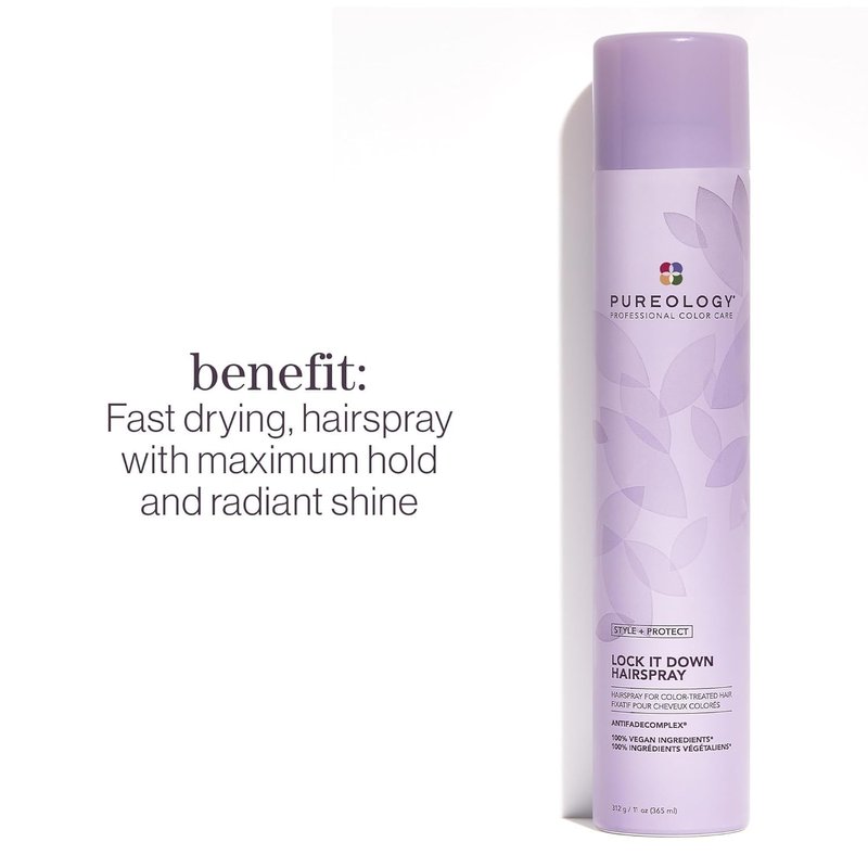 Pureology Hair Strengthening Discovery Kit - Shampoo, Conditioner, Color Fanatic Leave-In Treatment & Hairspray, Strengthens, Instant Softness & Shine, For Damaged and Color Treated Hair, Sulfate-Free