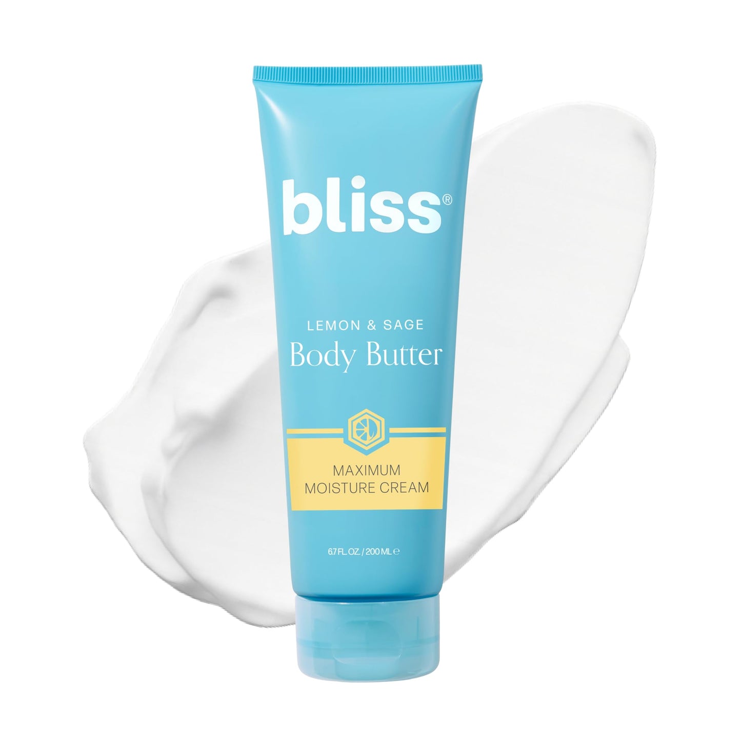 Bliss Lemon and Sage Body Butter - Iconic Scent with Shea Butter and Coconut Oil for Long-Lasting Maximum Moisture - Body Lotion for Smooth, Soft Skin - Vegan and Cruelty-Free - 6.7 Fl Oz