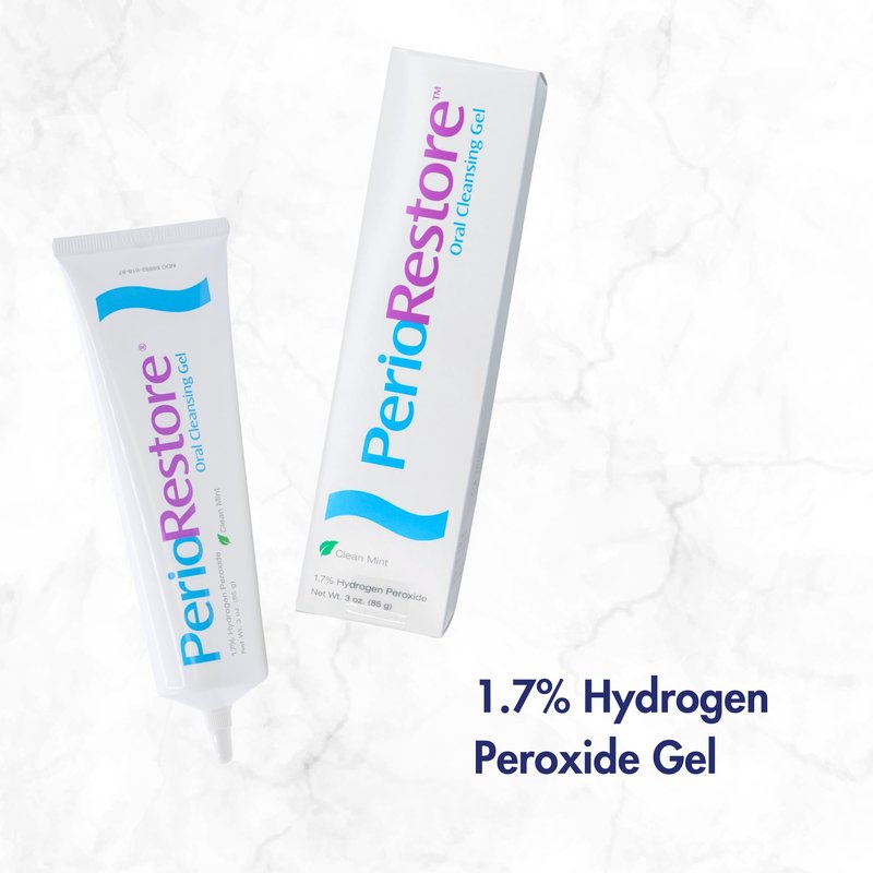 Perio Restore® Gel 3oz – 1.7% Hydrogen Peroxide Teeth Whitening & Oral Care Gel, Mint Flavor
