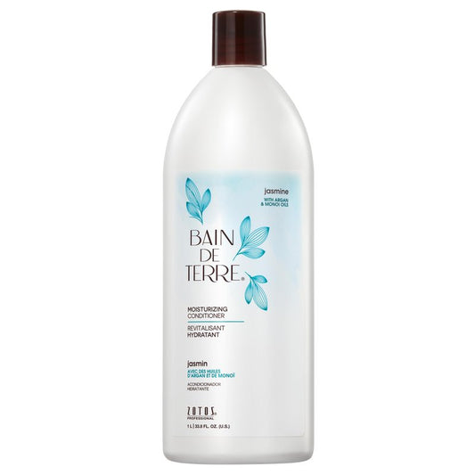 Bain de Terre Jasmine Moisturizing Conditioner, Rich Hydration for Dry Hair, with Argan & Monoi Oils, Paraben-Free, Color-Safe, Vegan, 33.8 Fl Oz