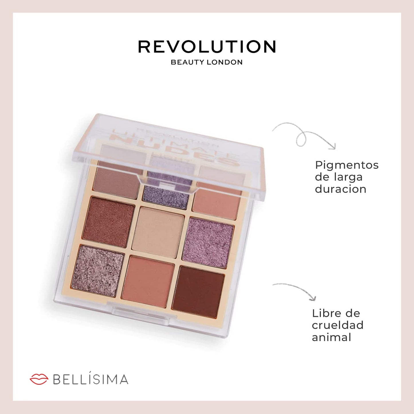 Makeup Revolution, Ultimate Nudes, Eyeshadow Palette, Light, 8.1g
