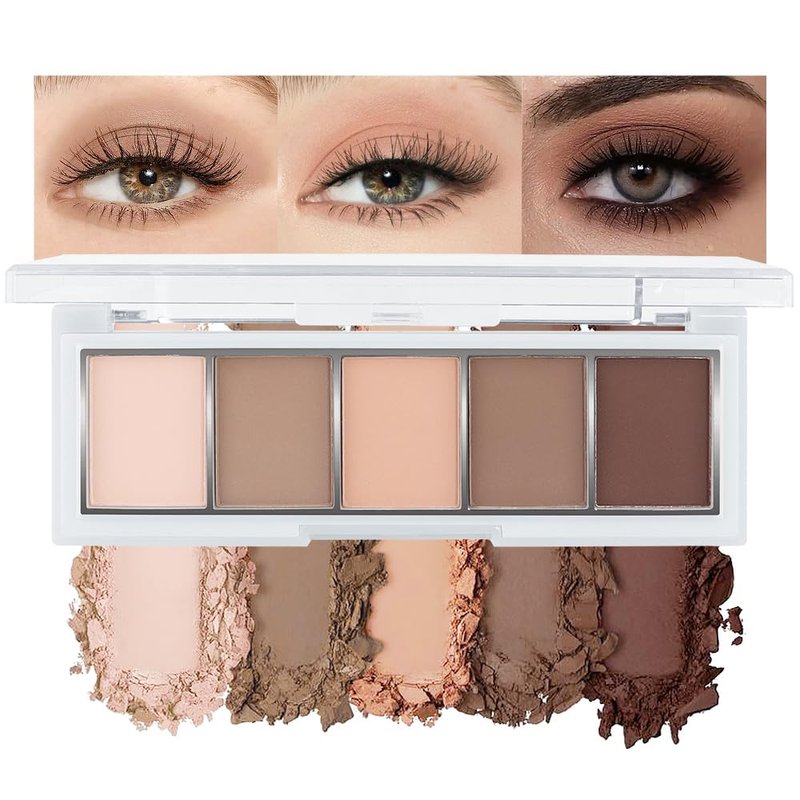 Matte Eyeshadow Palette, Nude Neutral Brown Eye Shadow, Beige Taupe Coffee Eyeshadow, Soft Blendable Natural Makeup, Long Lasting Waterproof Eyeshadow for Daily Office Smokey Look, Sombra de Ojos 01