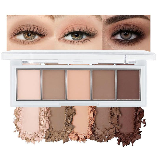 Matte Eyeshadow Palette, Nude Neutral Brown Eye Shadow, Beige Taupe Coffee Eyeshadow, Soft Blendable Natural Makeup, Long Lasting Waterproof Eyeshadow for Daily Office Smokey Look, Sombra de Ojos 01