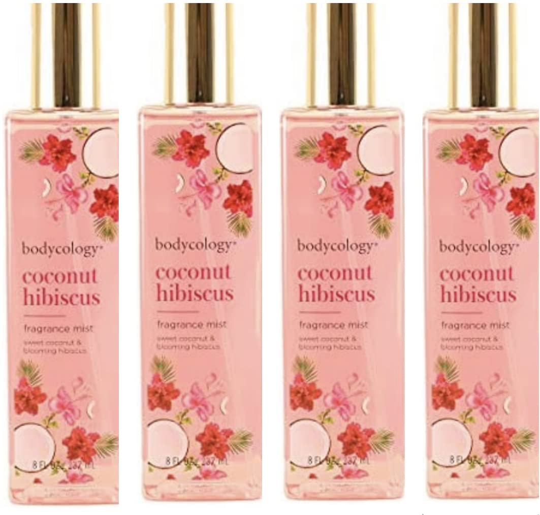 Coconut Hibiscus Fragrance Mist for Women, 8 Ounce, 240 ml / 8 Ounce (Pack of 4)
