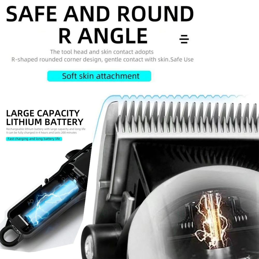 Largner Professional Barber Shaver Set, Hair Clippers for Men, Cordless Beard Trimmer & Electric Razor Shavers for Men, Rechargeable Set Barber Hair Cutting Kit Men's Grooming Kit