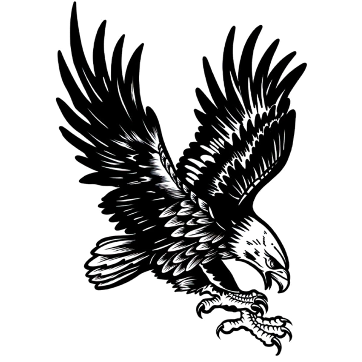 INKARTLINK Tattoo Tech,2 Sheets Extra-Large Semi Permanent Tattoo,Adult Art Design Temporary Tattoos, Lasts 1-2 Weeks, Waterproof, Realistic Look, No Adhesive, No Reflection (Eagle Design)