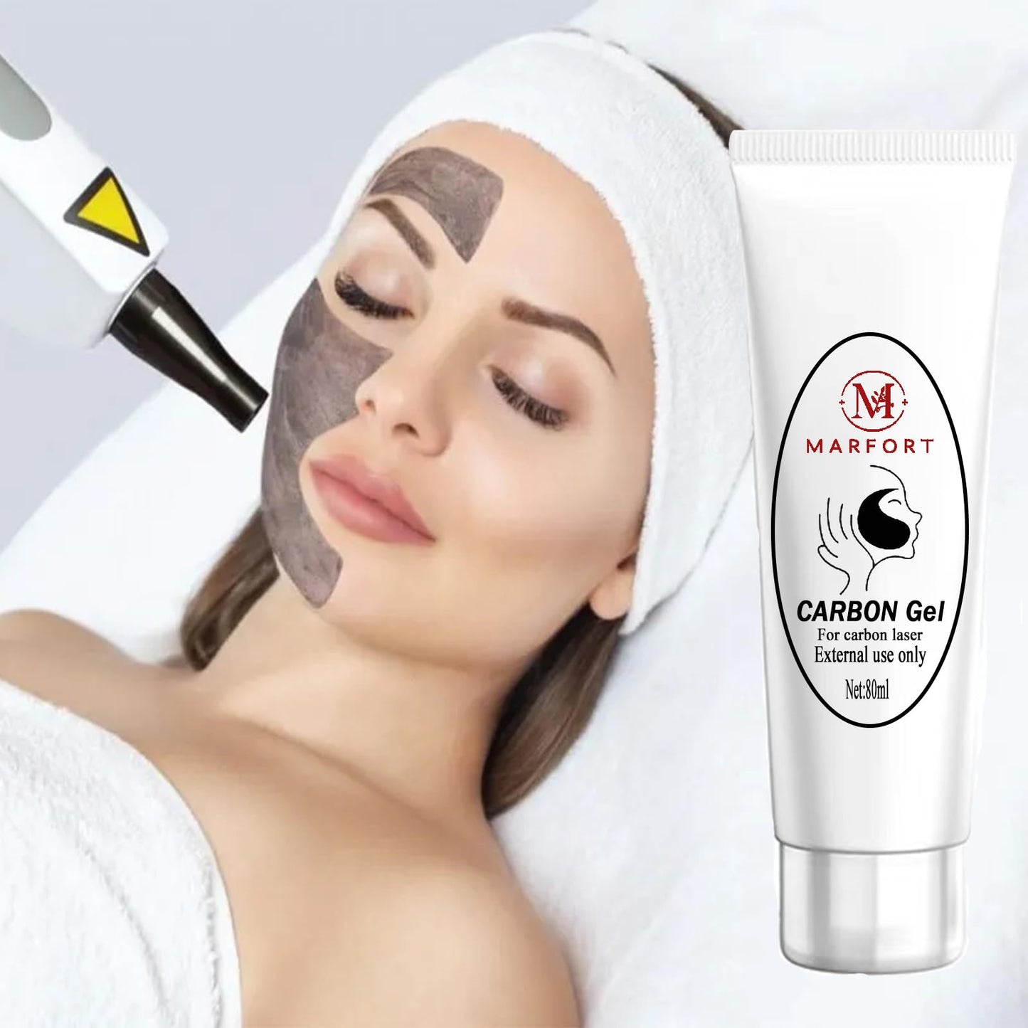 Marfort Carbon Peel Cream Gel for Facial Skin Rejuvenation Black Doll Deep Cleaning with Carbon Gel Safe & Effective（80ml）