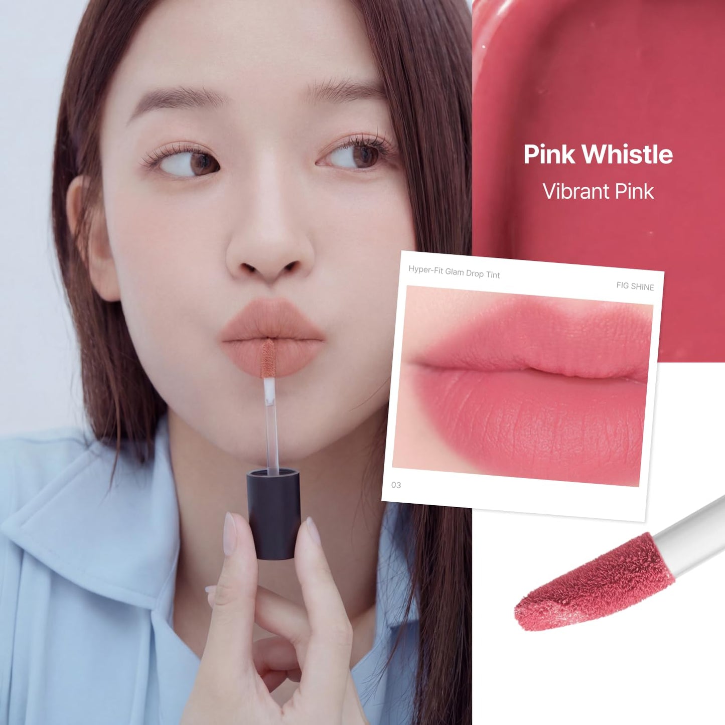 Feev Hyper Fit Color Wear Lip Tint, Long Lasting Matte Velvet Lip Stain with Olive Oil, Lightweight Non-Sticky Blurring K-Beauty Formula, Pink Whistle (0.12 Oz, 3.5 g)