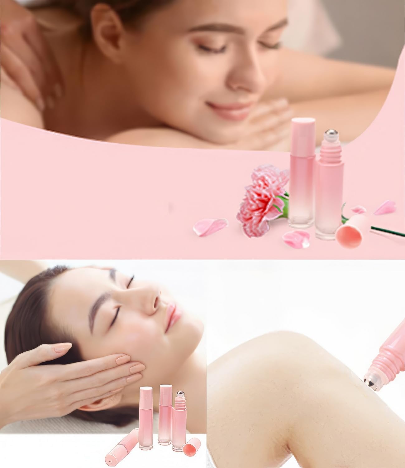 42pcs Roller Bottle Set - 10mL Refillable Roll-On Bottles with Stainless Steel Roller Balls & Funnels | Perfect for Travel, Perfume & Lip Gloss