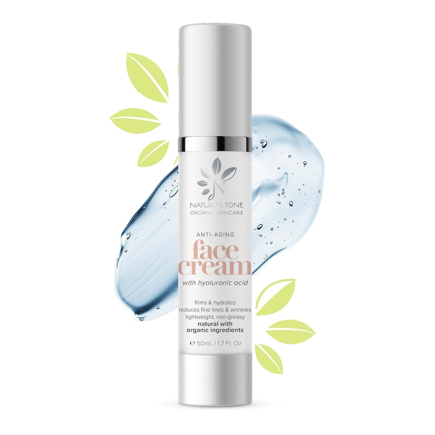 Anti-Aging Face Cream with Hyaluronic Acid - 1.7oz Moisturizer for Youthful Skin