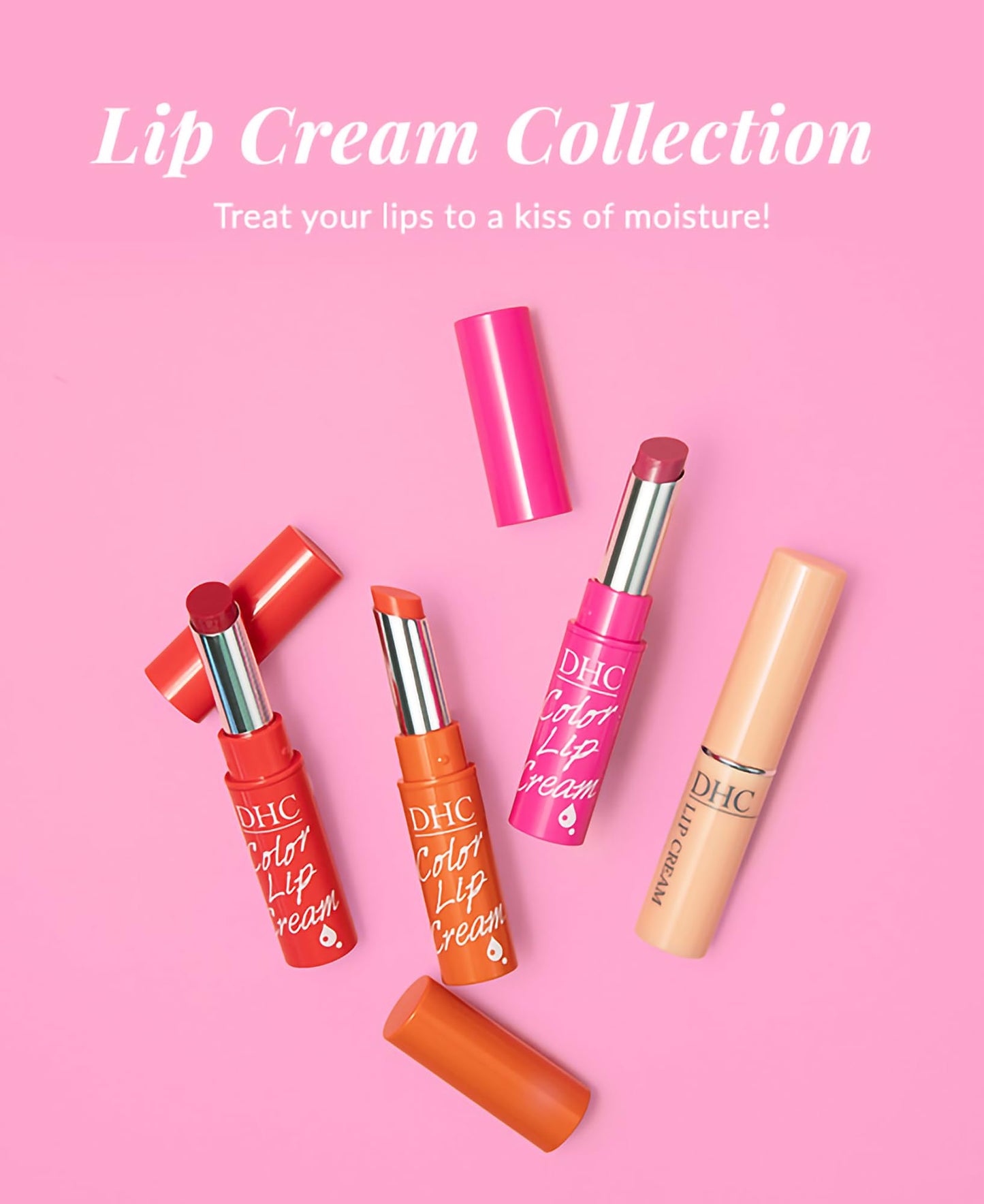 DHC Color Lip Cream 3 Pack, Red, Pink and Apricot