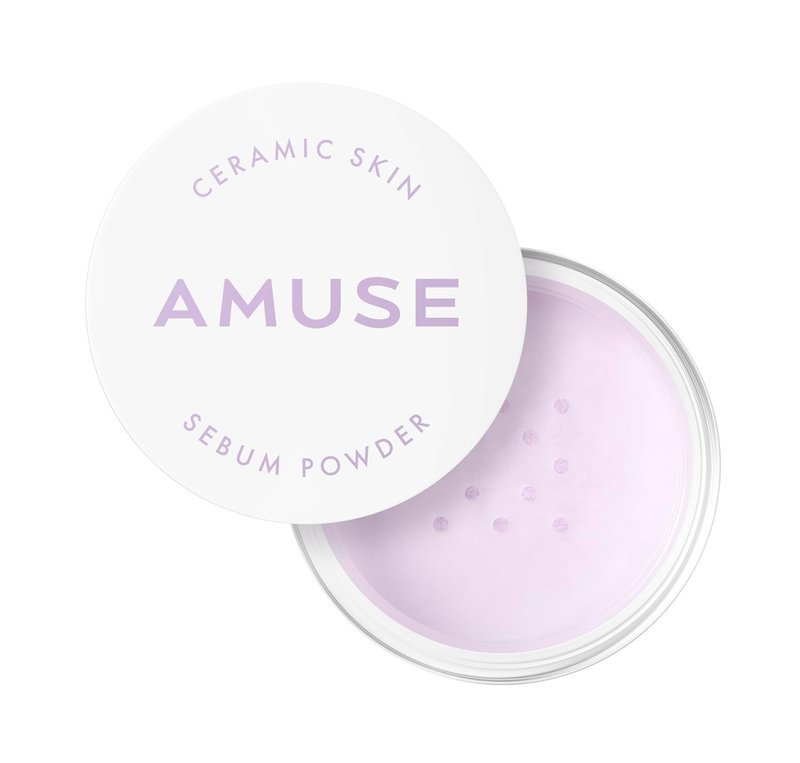 AMUSE SEOUL Ceramic Skin Sebum Face Powder - Lightweight Oil Control, Long-Lasting Setting Powder | 02 Violet