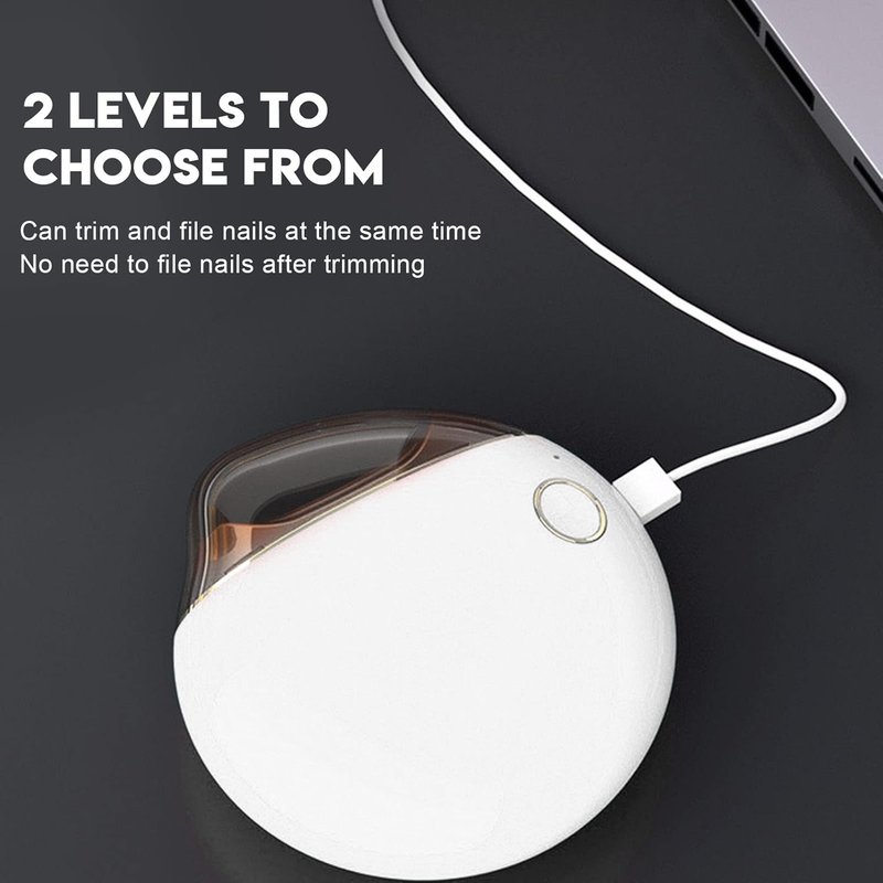 Automatic Electric Nail Clipper - Safe & Splatter-Free Design for Kids & Seniors | Compact White