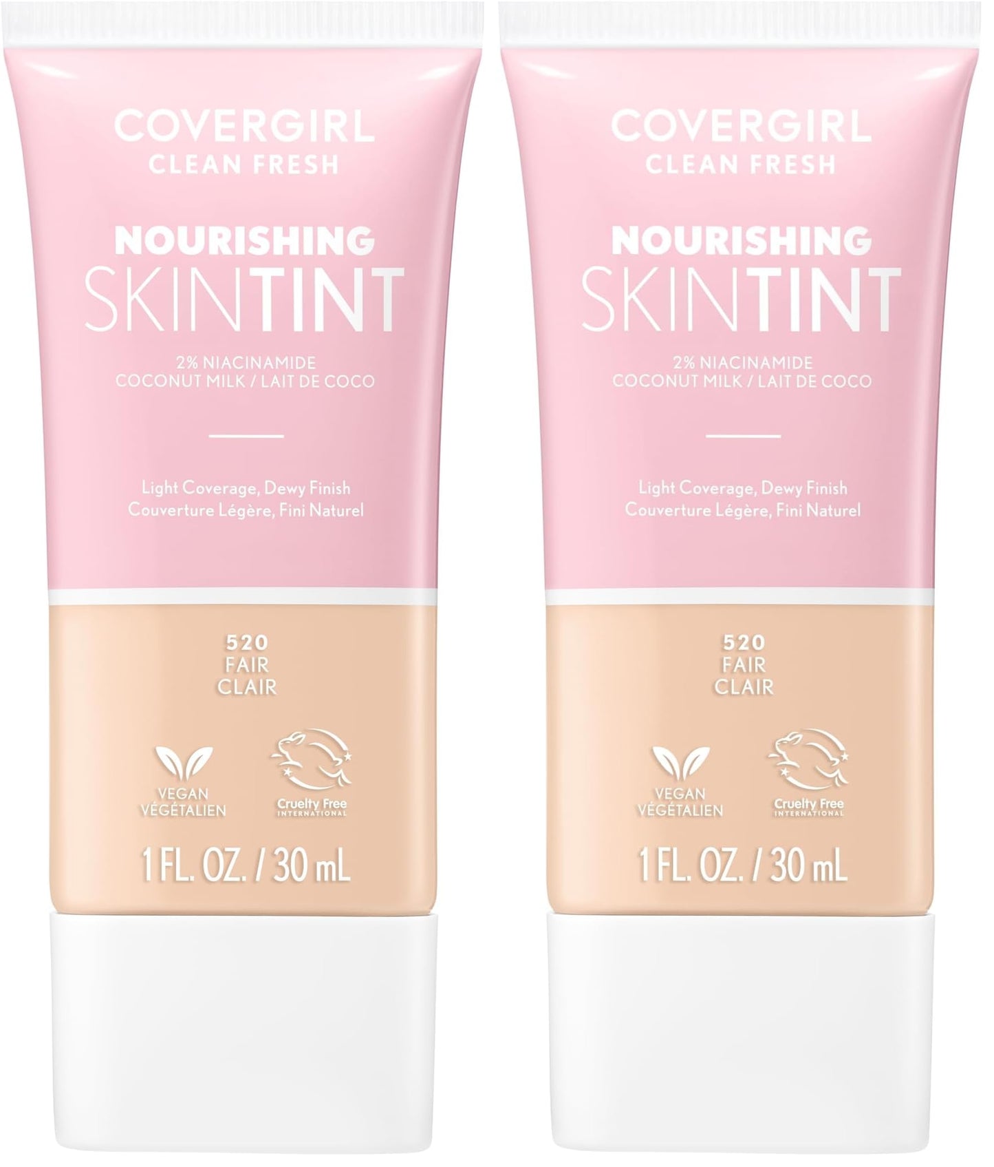 COVERGIRL Clean Fresh Skin Milk Foundation, Fair, 1 Fl Oz (Pack of 2)