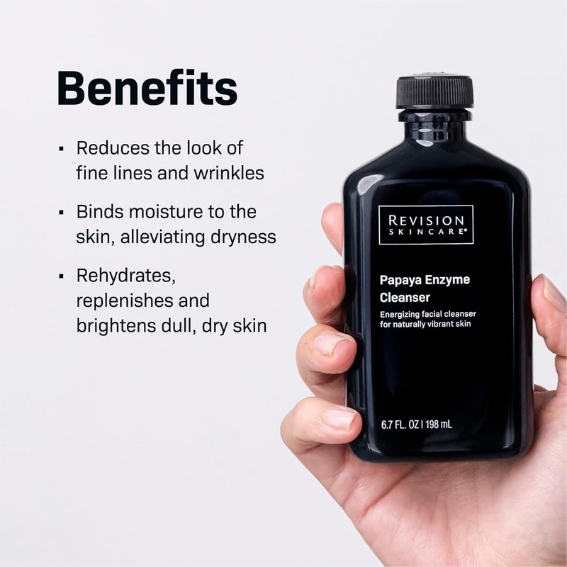 Revision Skincare Papaya Enzyme Cleanser - Energizing Facial Cleanser with Salicylic Acid | Soothing & Exfoliating Formula