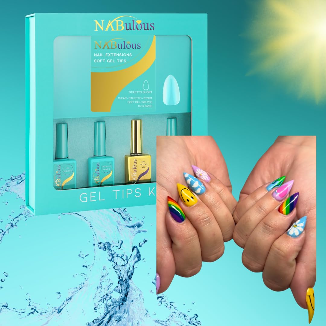 Stiletto Short Gel Nail Kit | Salon Quality Easy DIY Soft Gel Starter Kit