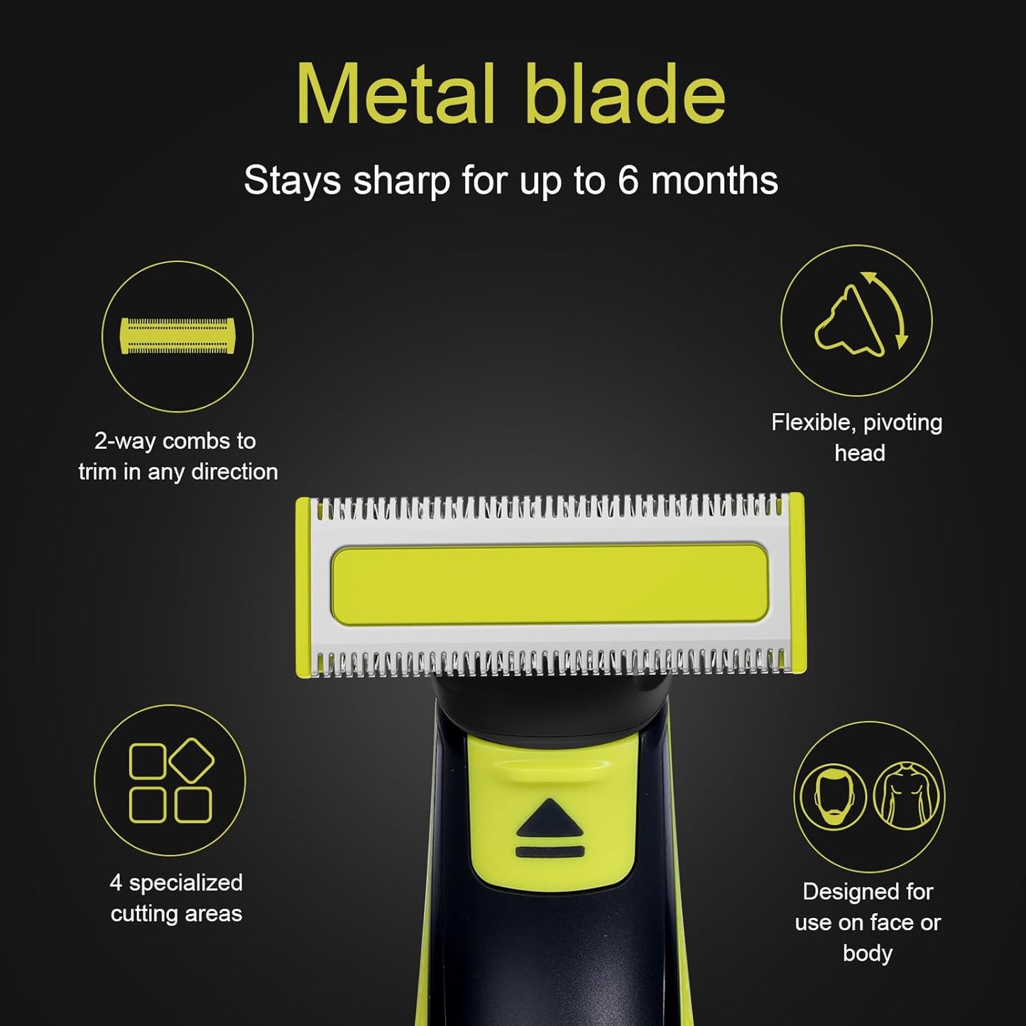 Norelco Electric Shaver Replacement Heads - Compatible with OneBlade QP14xx, QP25xx, QP26xx | 4 Pack