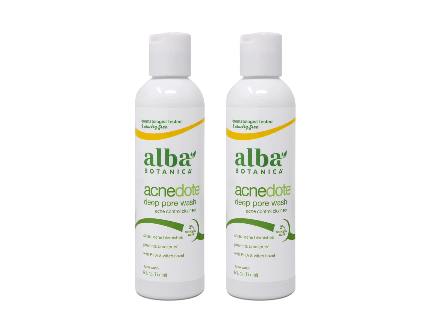 Alba Botanica Natural Acnedote Deep Pore Wash, 6 Ounce. (Pack of 2)
