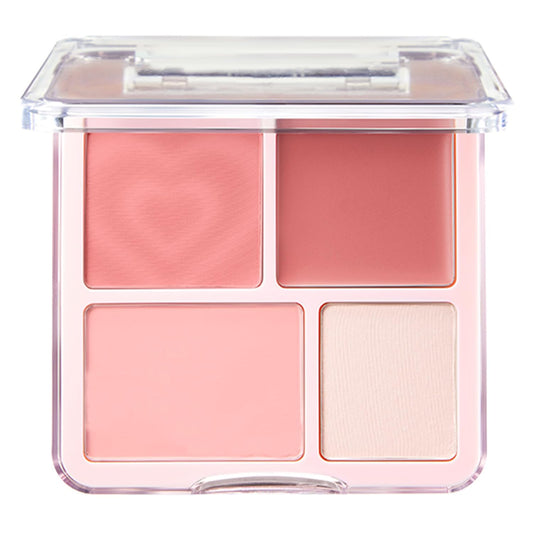 Contour Palette, 2 In 1 Blush Highlight Palette, Blush and Highlighter Makeup, Non-greasy, Lasting Sparkling, Sculpt the Face Makeup (#02 Energetic Peach, 9g)