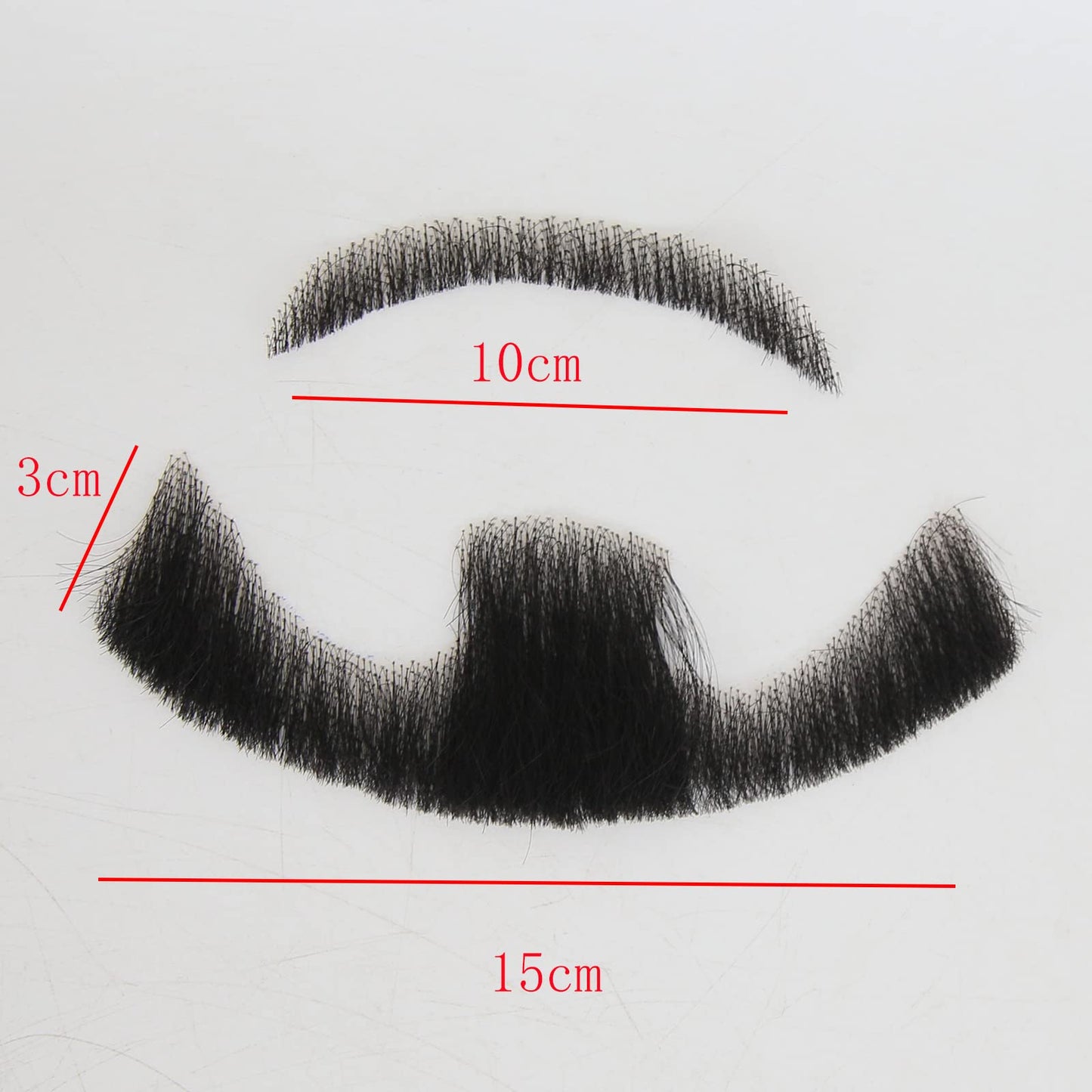 zigzag hair Face Beard Extension Human Hair Mustache Black Costume Fake Beard for Adults Men Realistic Makeup Lace Invisible False Beards (Black, Beard 7)