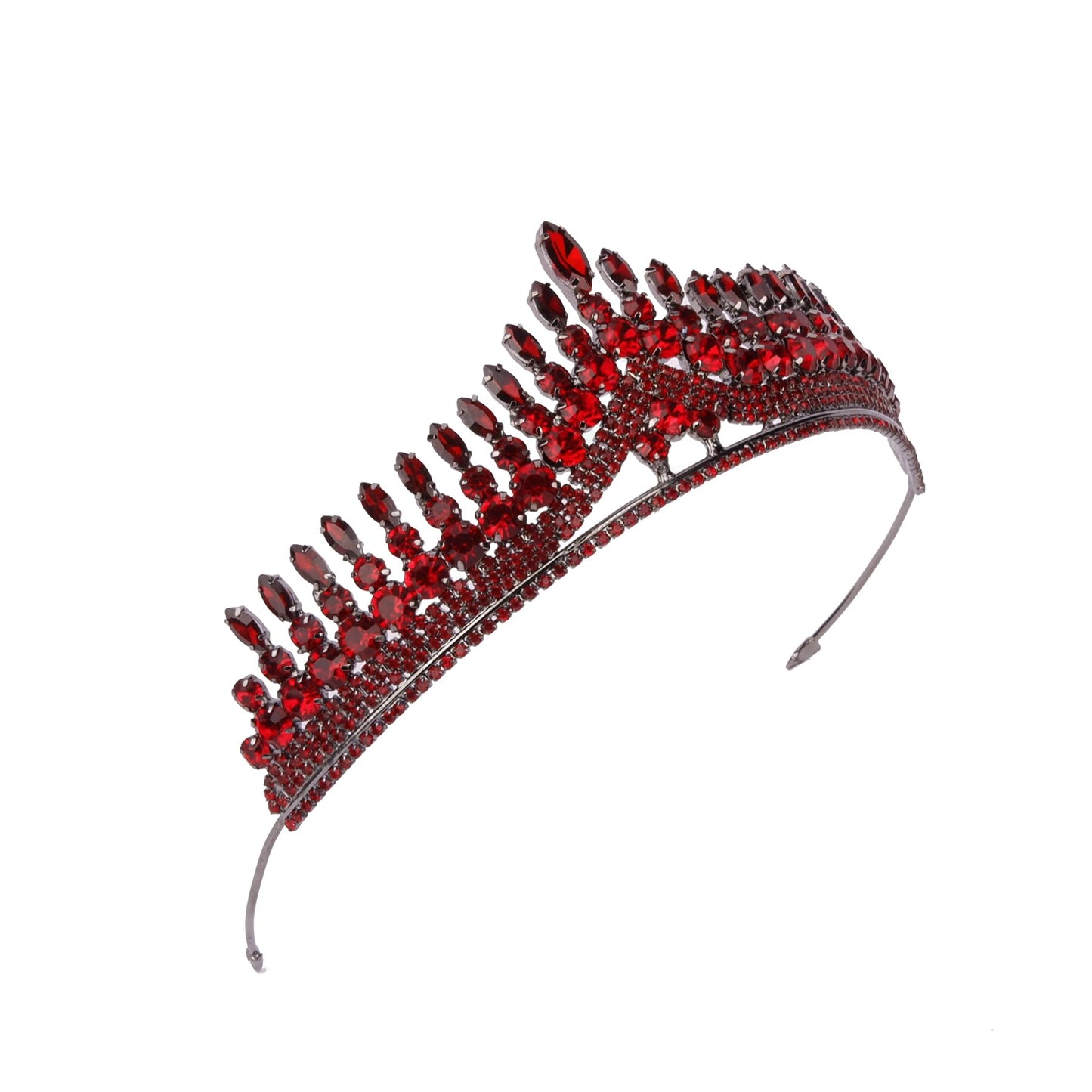 LIMELIA Women's Tiara for Henna Wedding Party|Glitter Hair Accessories for Bridal Birthday Pageant Prom Halloween Cos-play Christmas Party|Antares-Burgundy