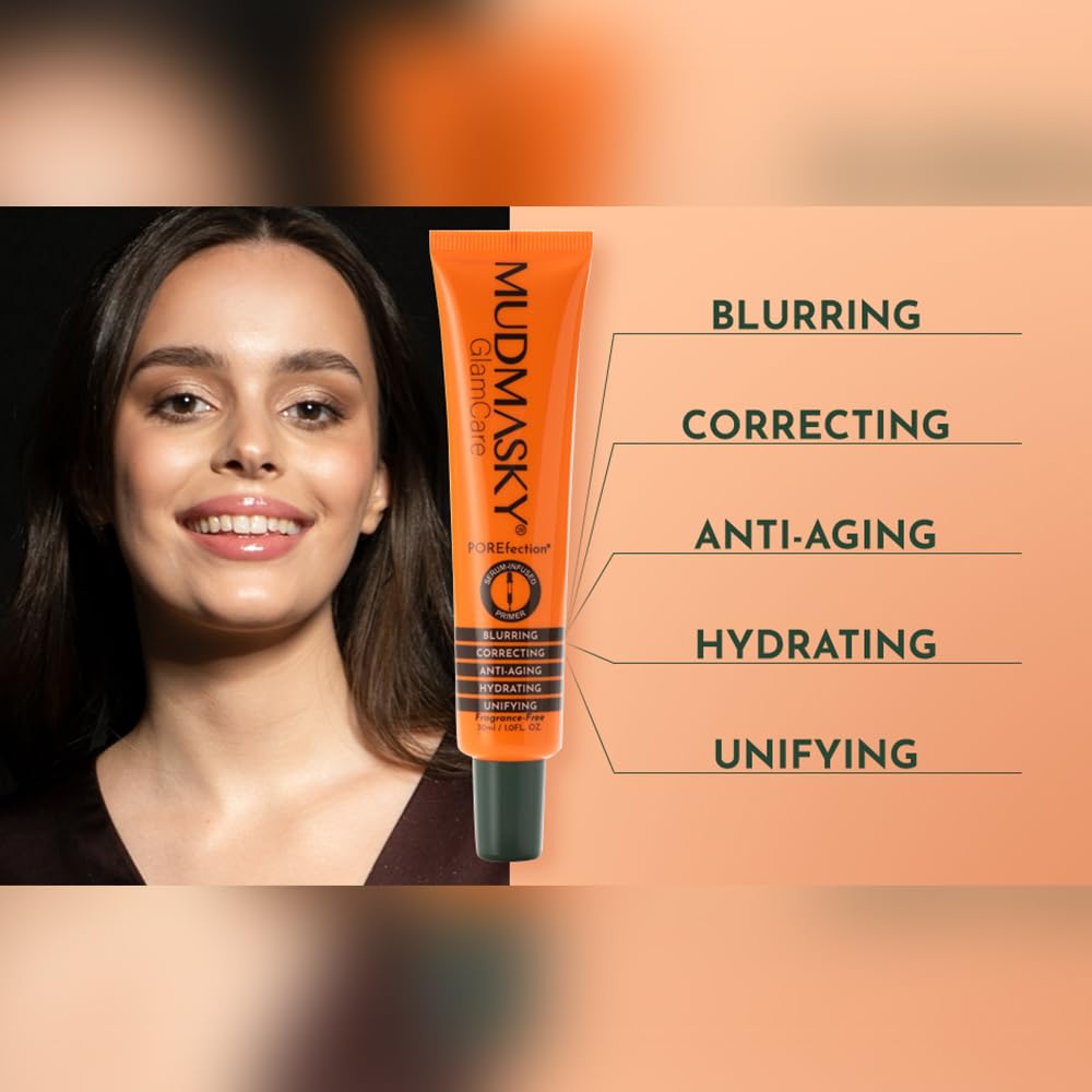 Mudmasky POREfection Serum-Infused Primer - Hydrating Makeup Base for Flawless Skin - 30ml - Made in France