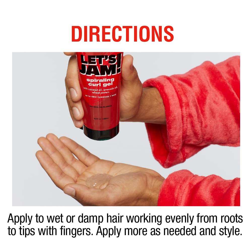 Softsheen Carson Lets Jam! Spiraling Curl Gel, Anti-Breakage Hair Care for 48HR Hydration and Hold for Curly Hair, 6.8 Fl Oz