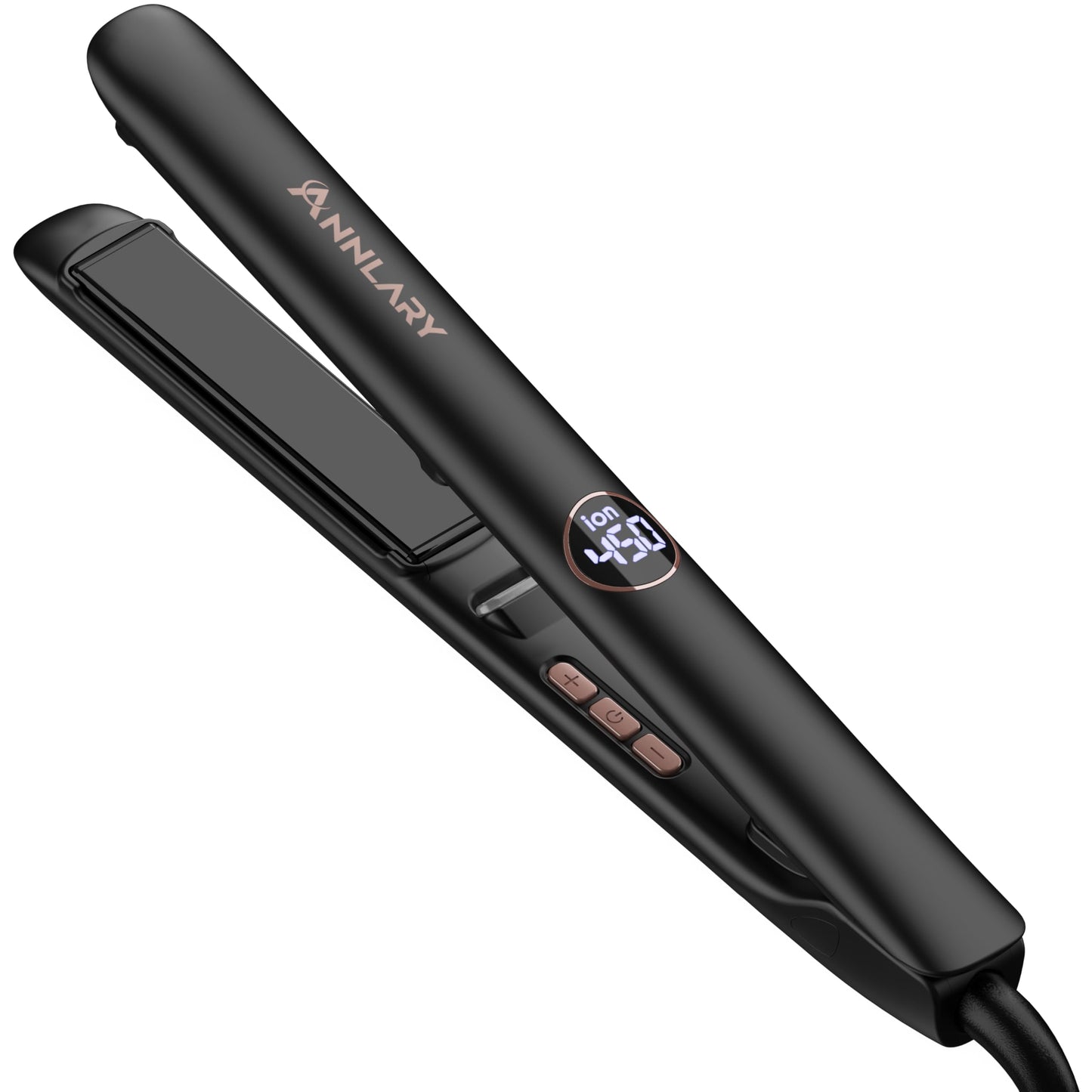 Annlary 1.75 Inches Flat Iron Hair Straightener with Heat Resistant Silicone Mat Pouch, Professional Ceramic Ionic Dual Voltage Straightener for Less Frizz, Shinier & Smoother Hair