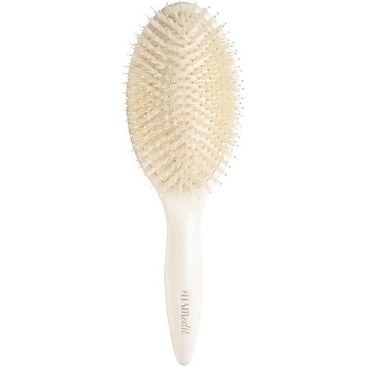 The Hair Edit Finish & Shine Boar Bristle Hair Brush, Detangling & Smoothing Hair Brush with Boar Bristles & Ball-Tipped Nylon Pins, Tames Flyaways, Adds Shine & Polishes Dry Hair, Lightweight, Cream