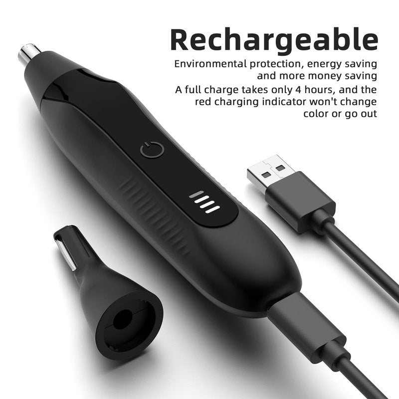 Ear and Nose Hair Trimmer for Men Women, Eyebrow and Facial Hair Trimmer with Powerful Motor and Dual-Edge Blades Rechargeable Painless