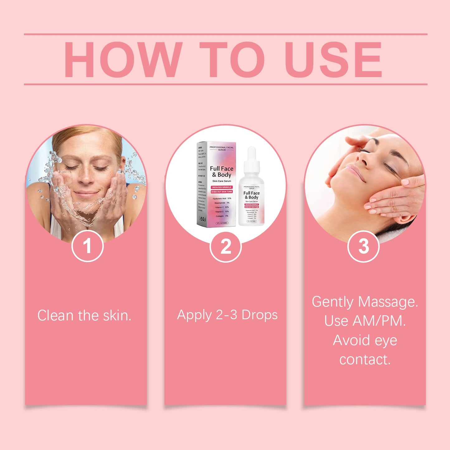 Finones Skin Vitamin Serum for Face & Body, 5 in 1 Anti Wrinkle Firming Serum, Anti-Aging Essence with Hyaluronic Acid, Collagen, Lifting Firming Essence, Hydrate Moisturize, Reduce Fine Lines