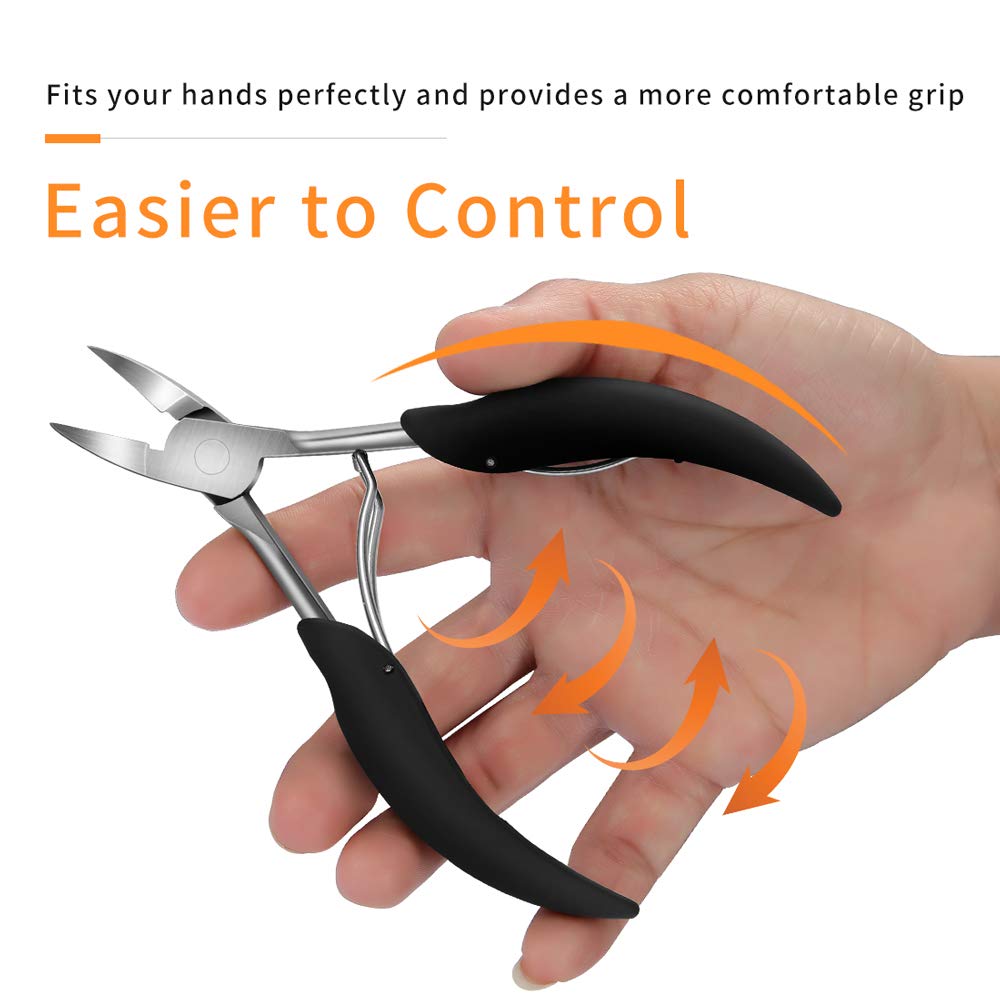 Toenail Clipper is for Thick and ingrown toenails. Its Long-Handled Stainless Steel Scissors and Files Meet The Trimming Needs of Adults and The Elderly with Thick toenails.