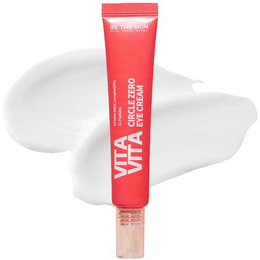 BE THE SKIN Vitavita Dark Circle Zero Eye Cream - 11 Peptides with EGF & FGF, 50,000ppm Vitamin BC Complex & Niacinamide, Milia-Safe, Helps Visibly Brighten & Firm Under Eye Area 1.01 oz