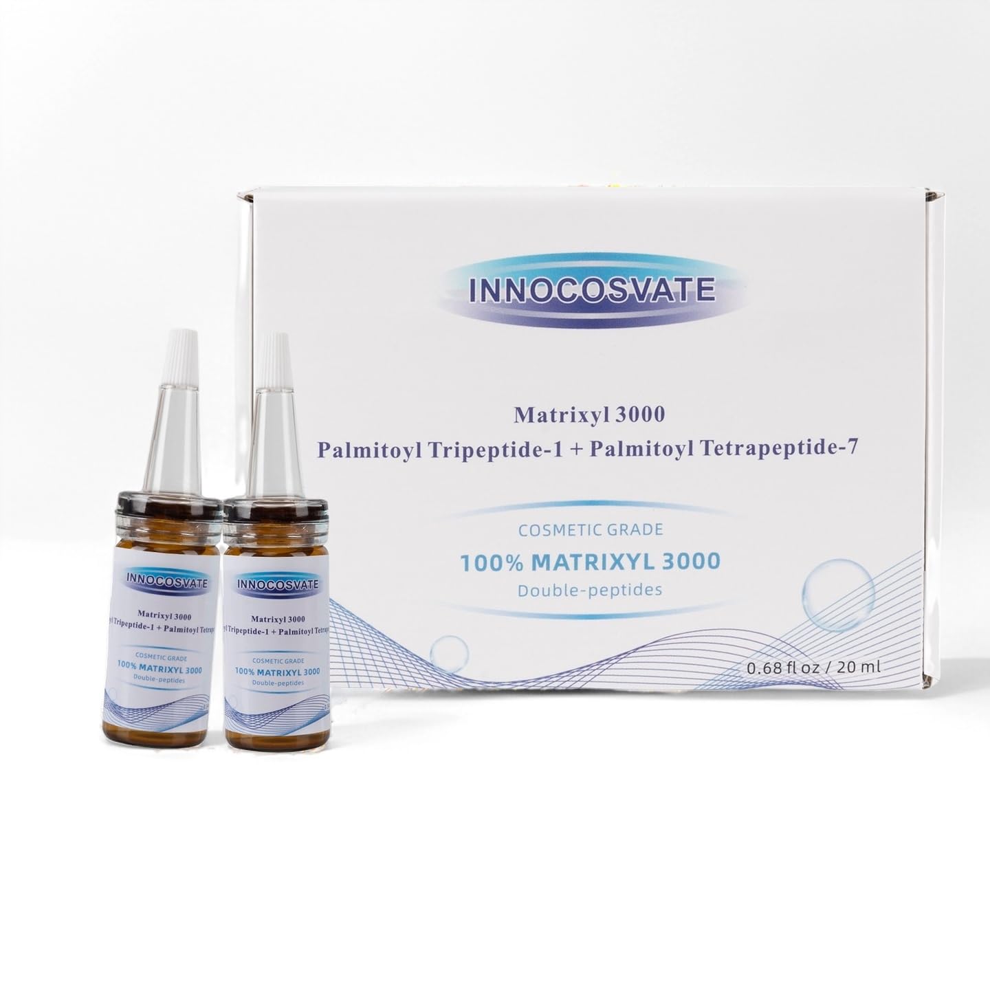 INNOCOSVATE Matrixyl 3000 100% Pure Serum - 0.68 fl Oz Undiluted Reduce Wrinkle, Daily Skin Care Booster for IDY,Fragrance-Free