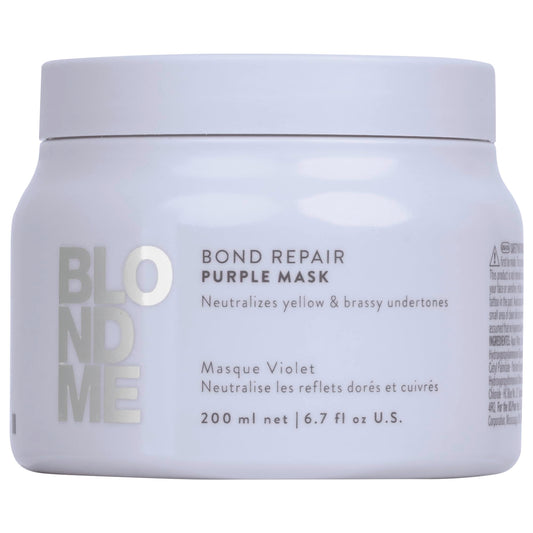 BlondMe Bond Repair Purple Mask for Blonde Hair | Neutralizes Yellow & Brassy Tones | Maintain, Refresh, & Enrich | For Moisturized, Healthy-Looking Cool-Toned Blondes