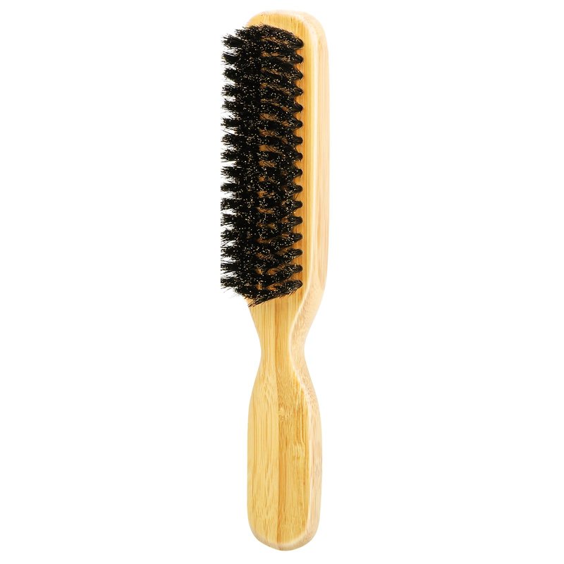Slick Back Hair Brush - Boar Bristle Brush for Smoothing Frizz & Flyaways, Soft/Large Bristles to Style & Polish Hair,Laying Down Edges, and Shine | Glossy Finish for Women & Men | All Hair Types