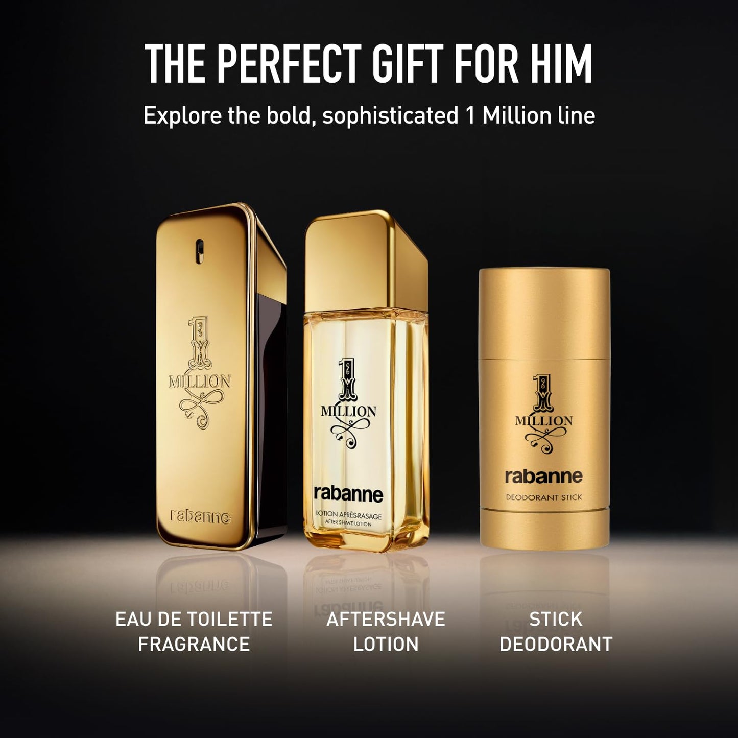Rabanne 1 Million Aftershave Lotion for Men - Soothing Balm with Witch Hazel & Allantoin - Alcohol-Free Men's Aftershave with Spicy Leather Scent, 3.3 oz