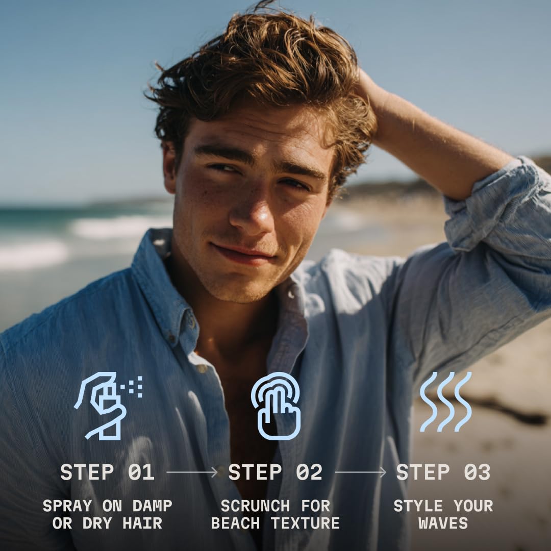 Striking Viking Sea Salt Spray for Men - Medium Hold, 6.76 Fl Oz (200 ml) - Salt Water Spray for Hair & Volume Boost - Beach Waves & Hair Curl - Paraben-Free Organic Formula