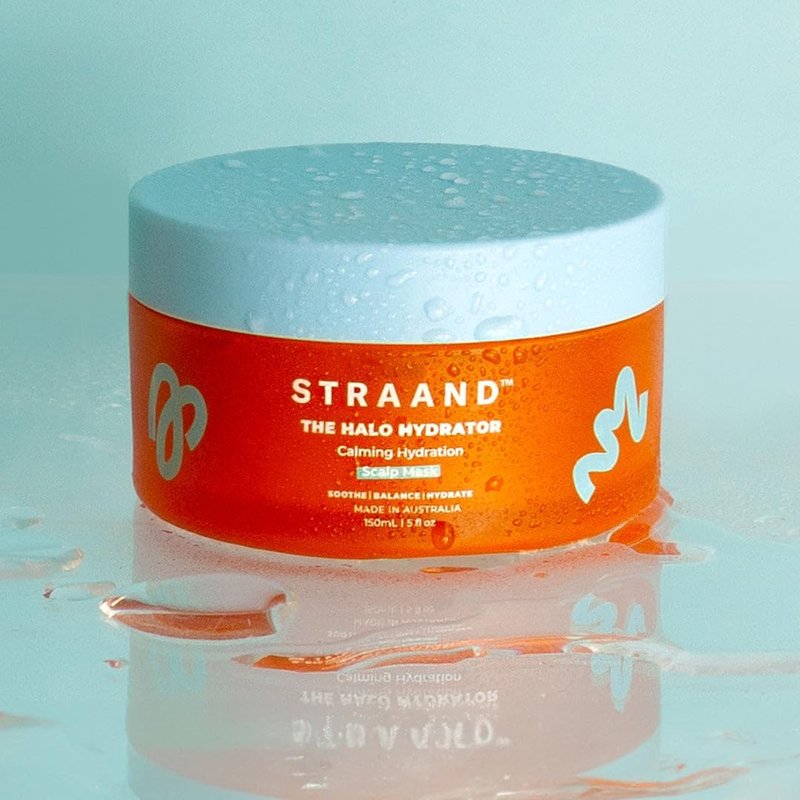 Straand Halo Hydrator - Deep Conditioning Hair Mask for Dry Hair Repair & Dry Scalp Detox - Cooling Gel Mask with Hyaluronic Acid, Aloe Vera and Niacinamide to Help Soothe & Hydrate (5 fl oz)
