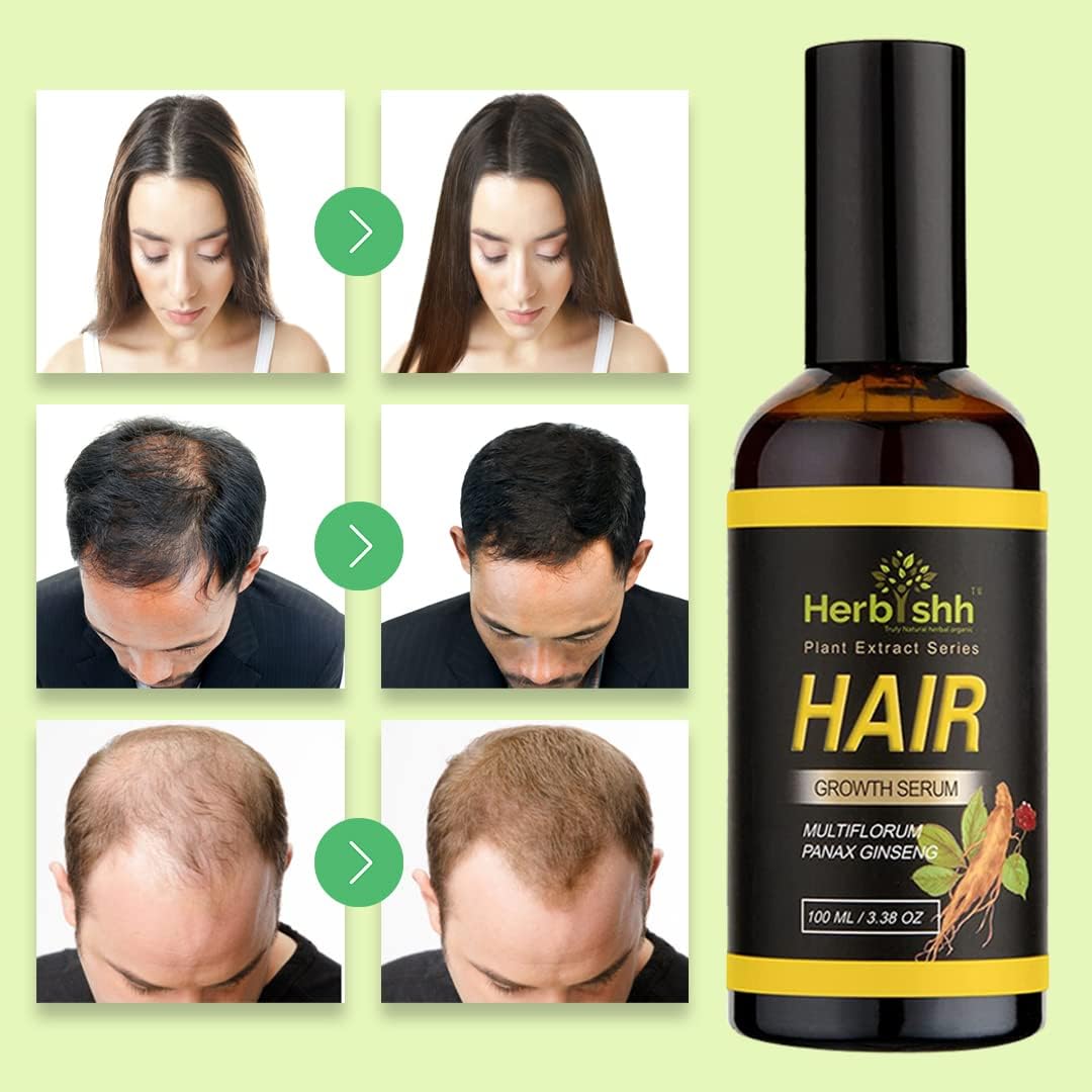 Herbishh Hair Color Shampoo for Gray, 500 ML - Black with Vitalizer Serum, Strengthener, Thickening for Thinning , Repairs Follicles, Promotes Healthier