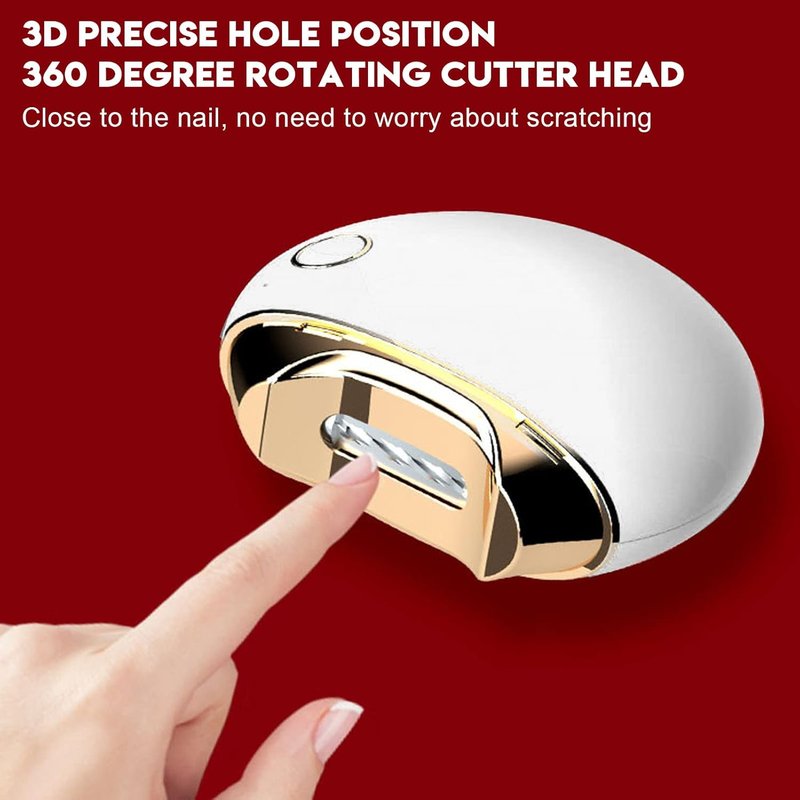 Automatic Electric Nail Clipper - Safe & Splatter-Free Design for Kids & Seniors | Compact White
