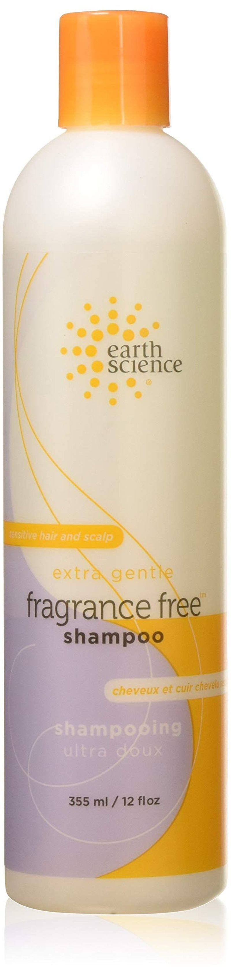 Earth Science Fragrance Free Shampoo with mild coconut-based cleansers for sensitive scalp & hair — 12 oz. (Pack of 2)