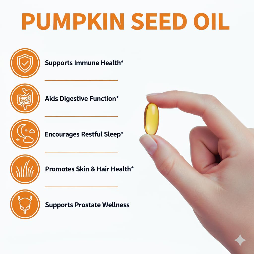 Cures For Life Pumpkin Seed Oil with Saw Palmetto – 3000mg Per Serving, 300 Softgels | Cold Pressed Virgin Oil | Supports Prostate, Bladder, Urinary & Hair Health | Non-GMO