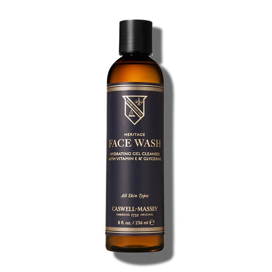 Caswell-Massey Heritage Face Wash Gel for Men, Vitamin E & Orange Oil Cleanser for Sensitive Skin, 8 Fl Oz Made in USA